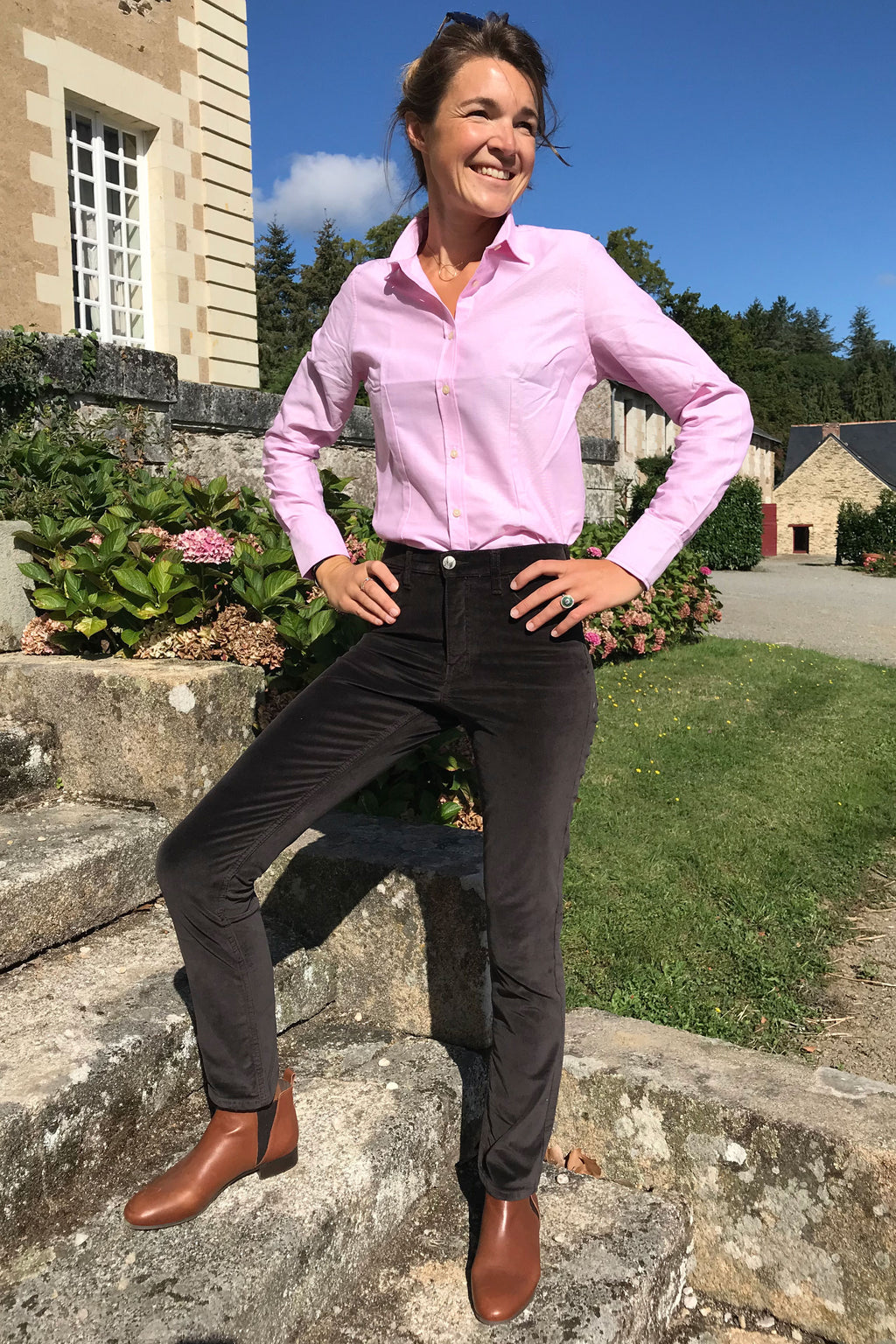 Pantalon en velours femme marron