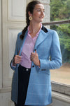 Manteau tweed femme bleu