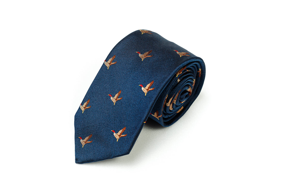 Cravate de chasse à courre motif canard