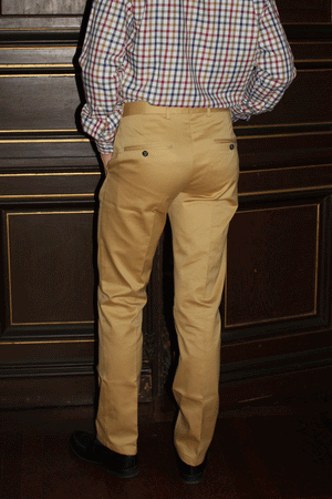 Chemise à petits carreaux Homme Col Boutonné Vichy bleu kaki rouille