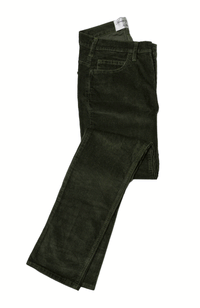 Photo studio pantalon en velour côtelé vert olive foncée