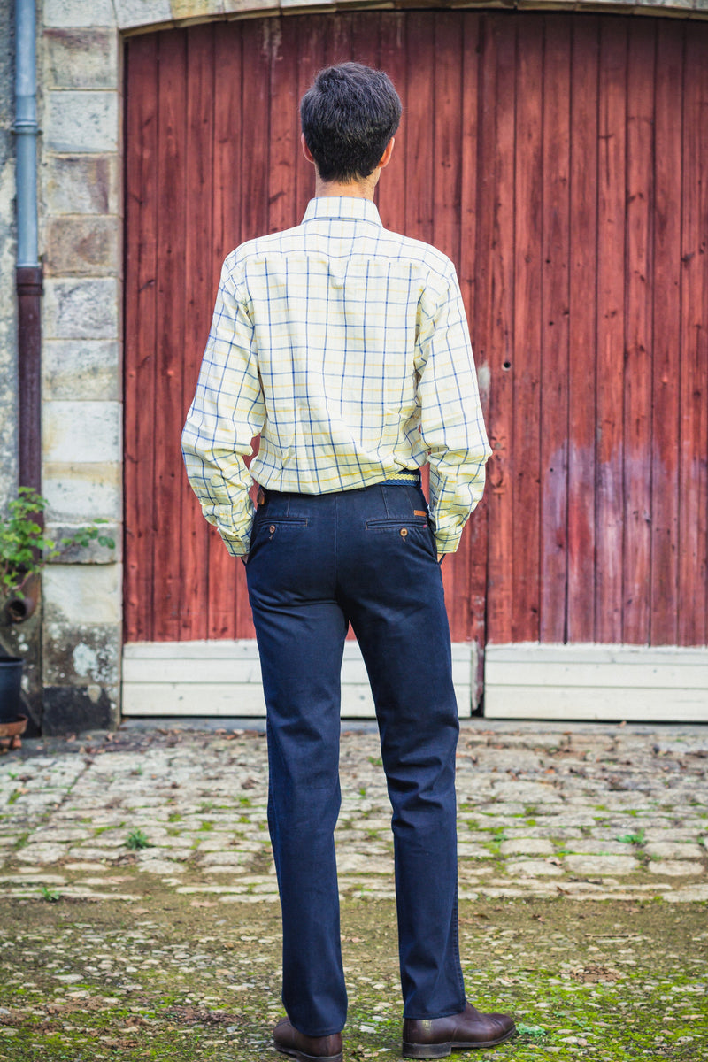 Chemise à carreaux Homme Bleu Beige Chemise 