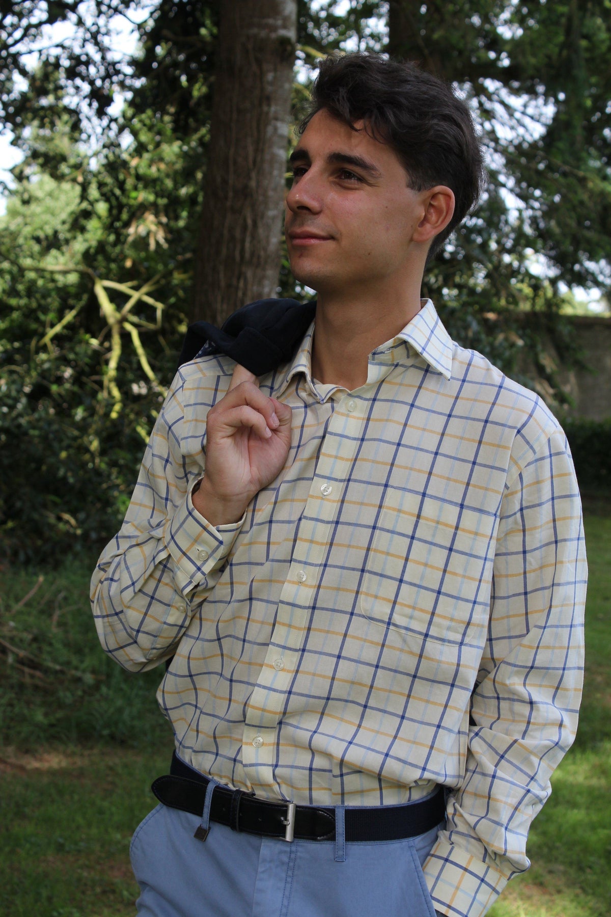 Chemise a carreaux Homme Bleu Beige Sunday Fox
