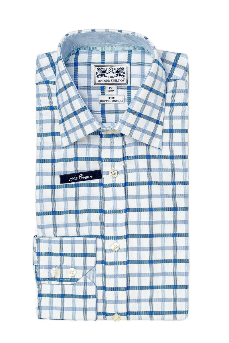 Chemise à carreaux homme bleue