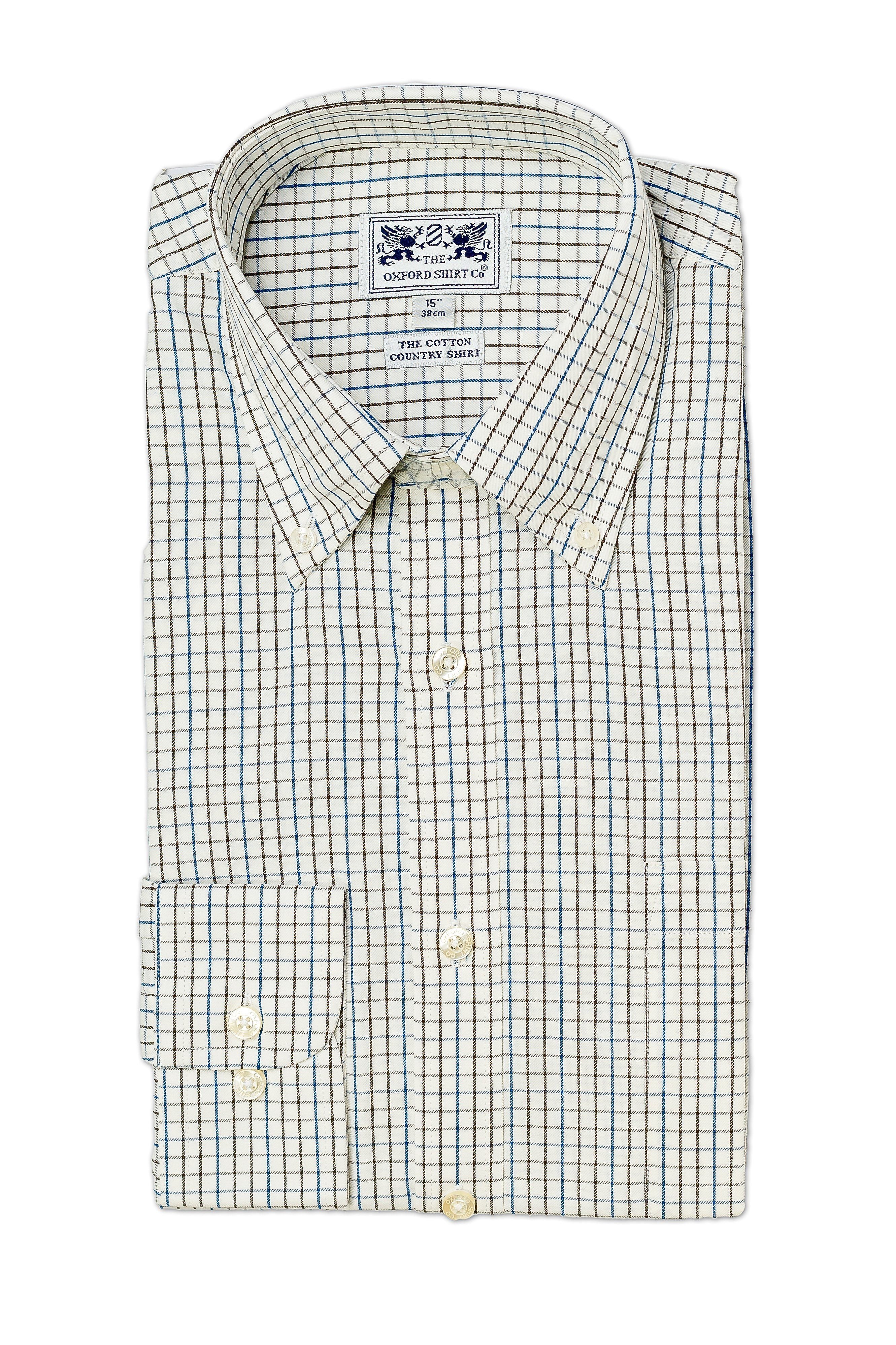 Chemise carreaux homme marron bleu Sunday Fox