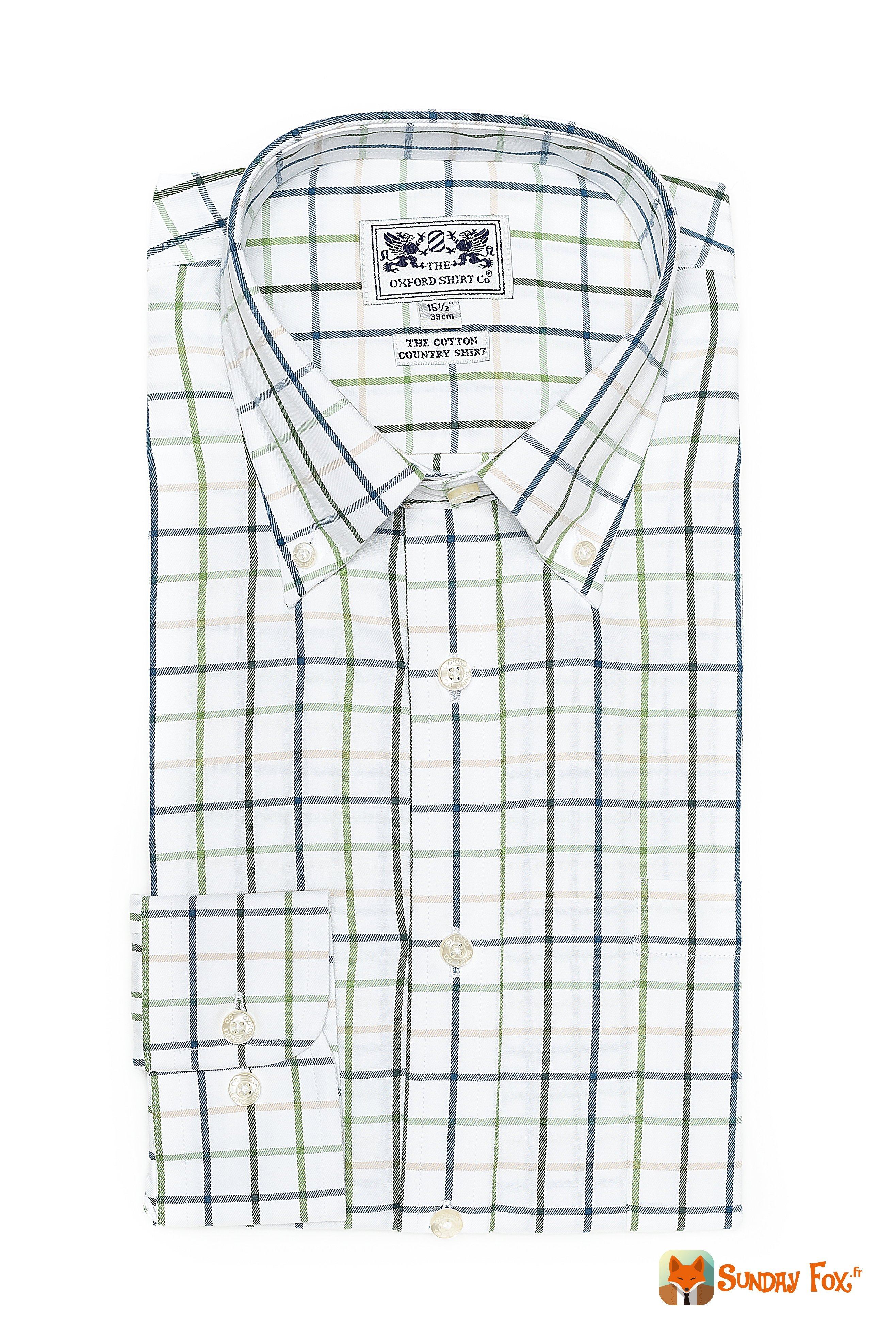 Chemise à Carreaux Vert Et Noir - Taille 38-40 - Occasion Très Bon État - Femme