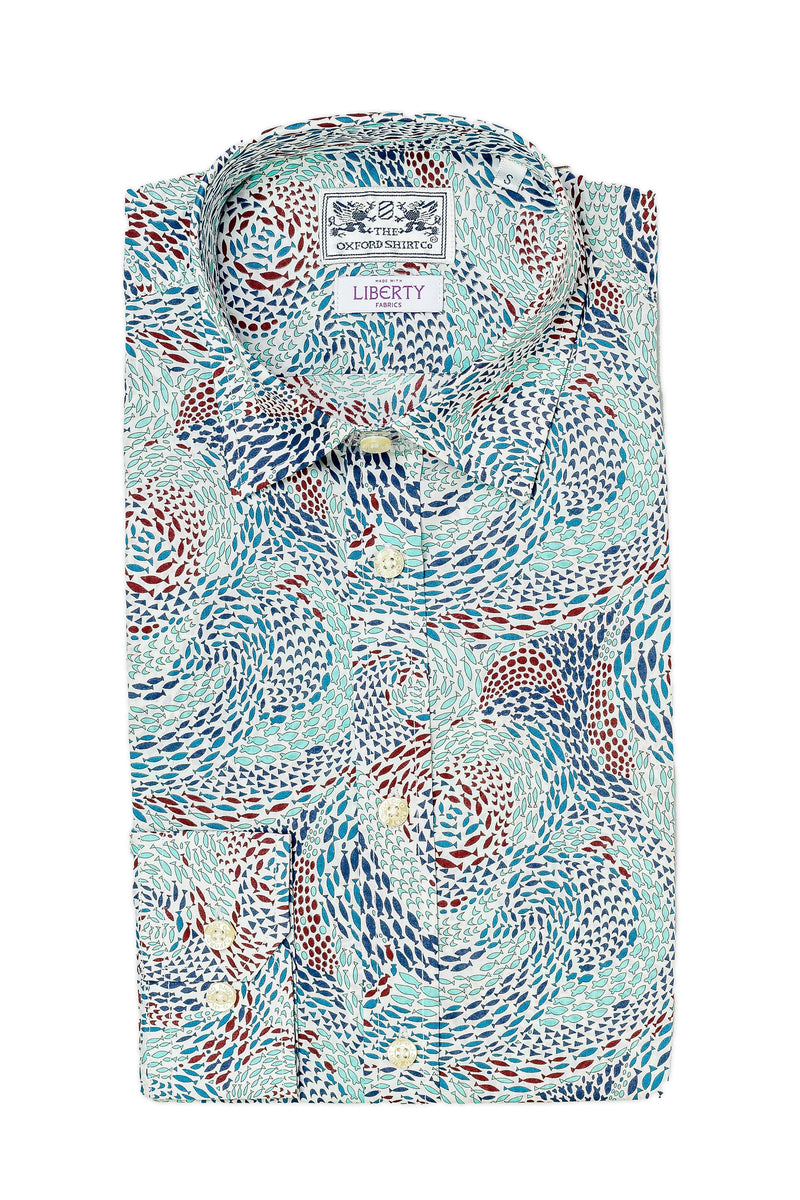 Chemise homme liberty banc de poissons