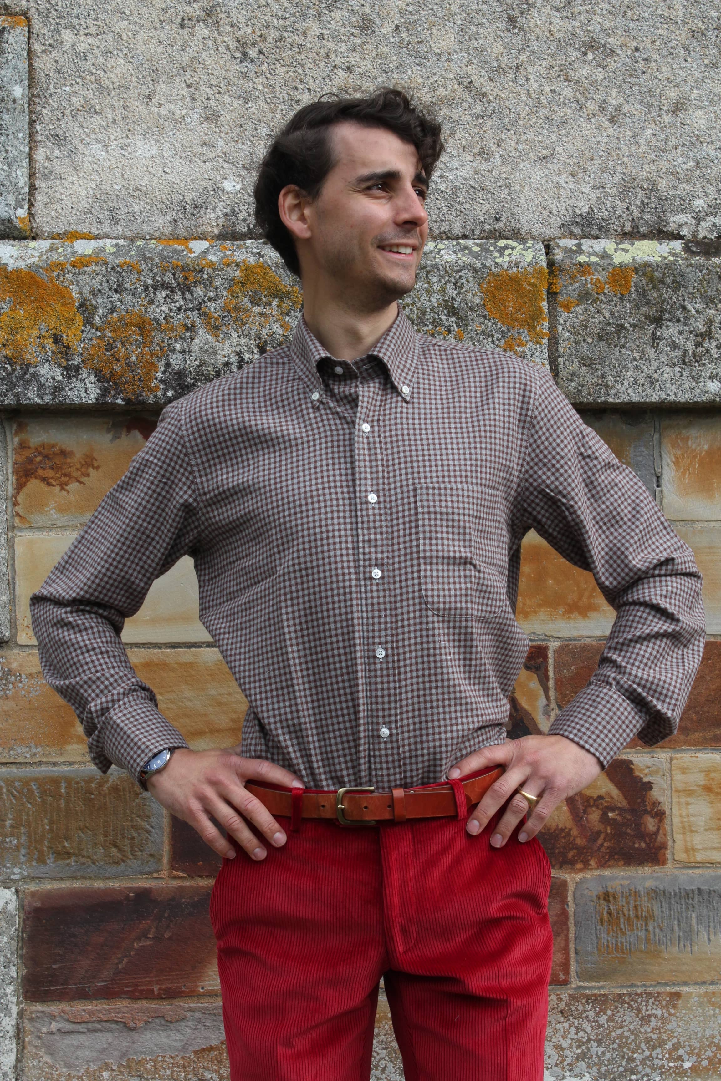 Chemise homme vichy marron Sunday Fox