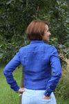 Chemisier Femme Weekender 100% Lin Bleu Cobalt Chemisier 