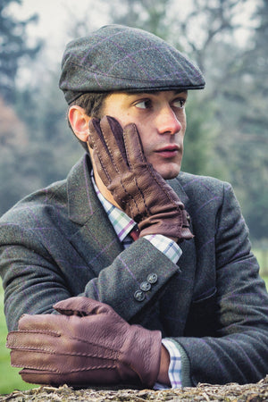 Gants cuir homme cachemire