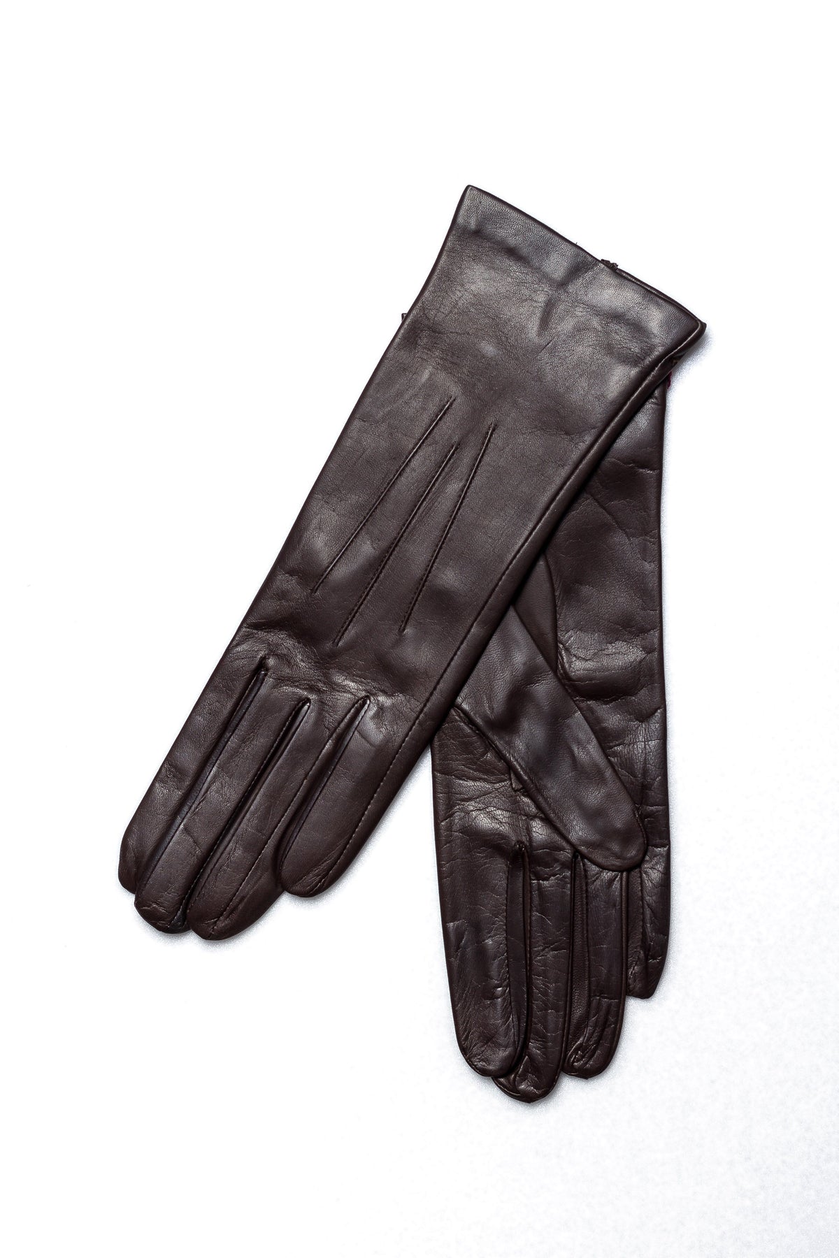 Gants femme en cuir et soie