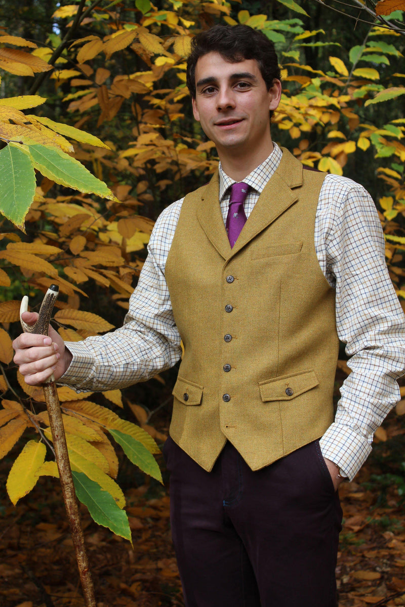 Gilet de costume anglais en tweed pour homme