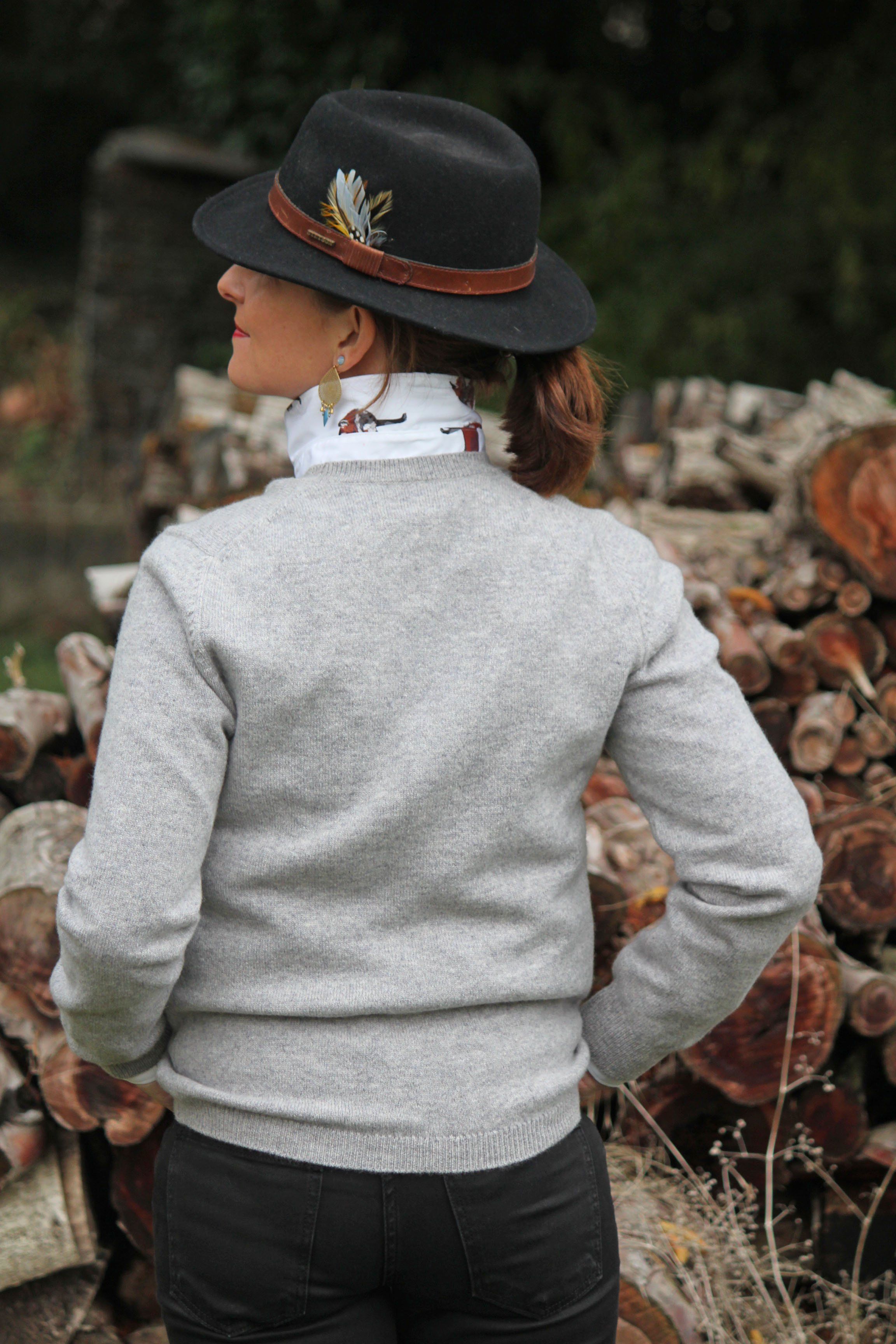 gilet en laine gris femme