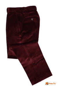 Pantalon velours cotelé homme bordeaux