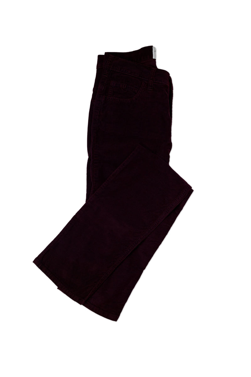 Pantalon en velours cotelé pour femme - prune