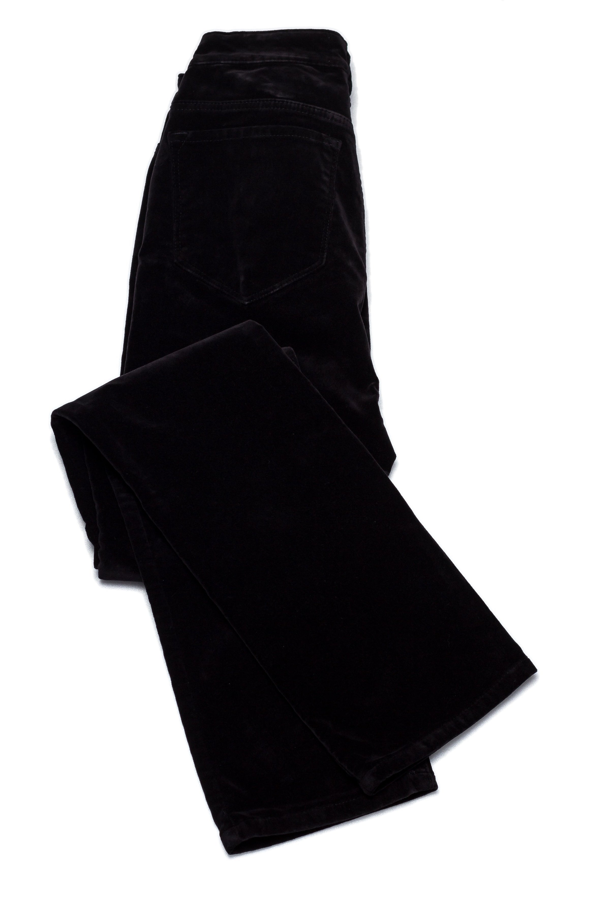 Pantalon Femme Confort Velours Ras Noir