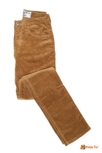 Photo studio pantalon en velours côtelé beige camel pour femme