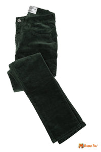 Pantalon velours cotelé femme vert