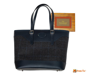 Sac à main en Cuir bleu et Tweed gris Lucy Sacs à main 