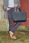 Sac à main en Cuir bleu et Tweed gris Lucy Sacs à main 