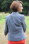 Veste anglaise femme bleue vintage