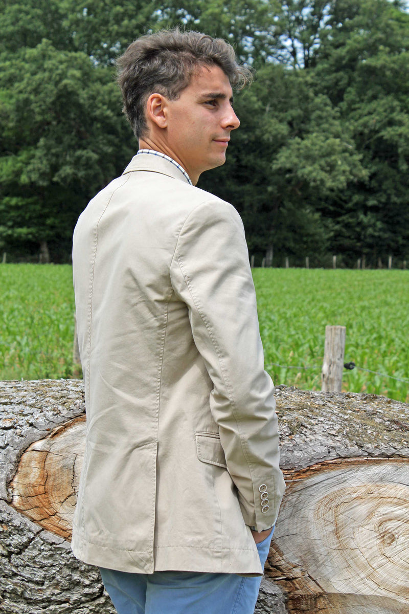 veste homme coton beige