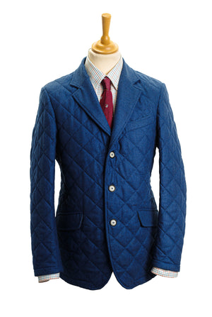 Veste après-chasse matelassée homme bleu